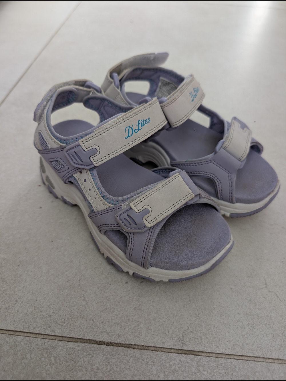 Skechers Lilac and Cream D'Lites Kids Sport Sandals